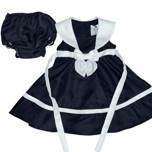 Classic Retro Style Sailor Dress with Matching Bloomers by Rare Editions 18 mos